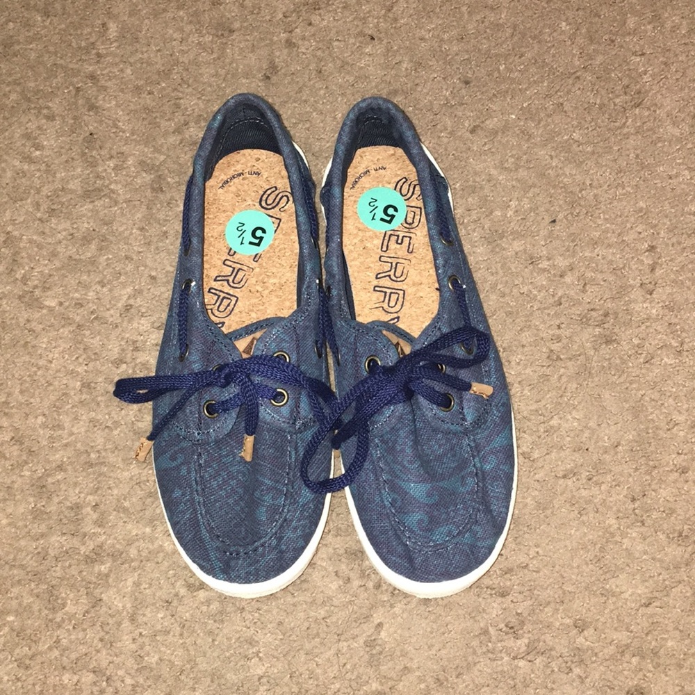 Navy and teal sperry top siders